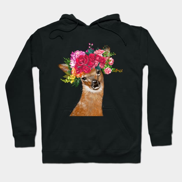 Flower Crown Baby Deer Hoodie by bignosework